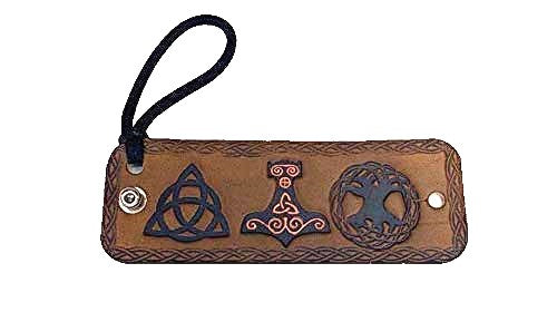 Handmade Celtic Triquetra, Thor's Hammer, Tree of Life Leather