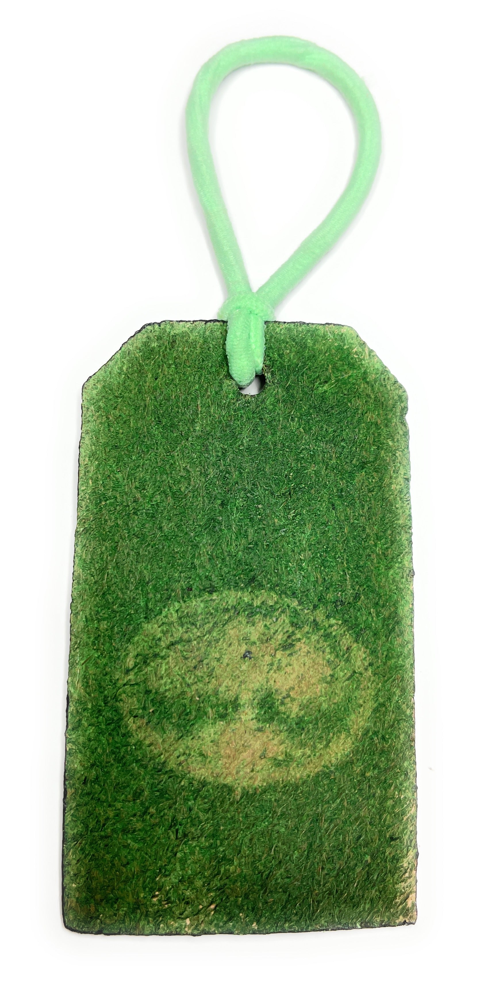 Handmade Green Celtic Tree of Life Leather Luggage Tag Bag Charm