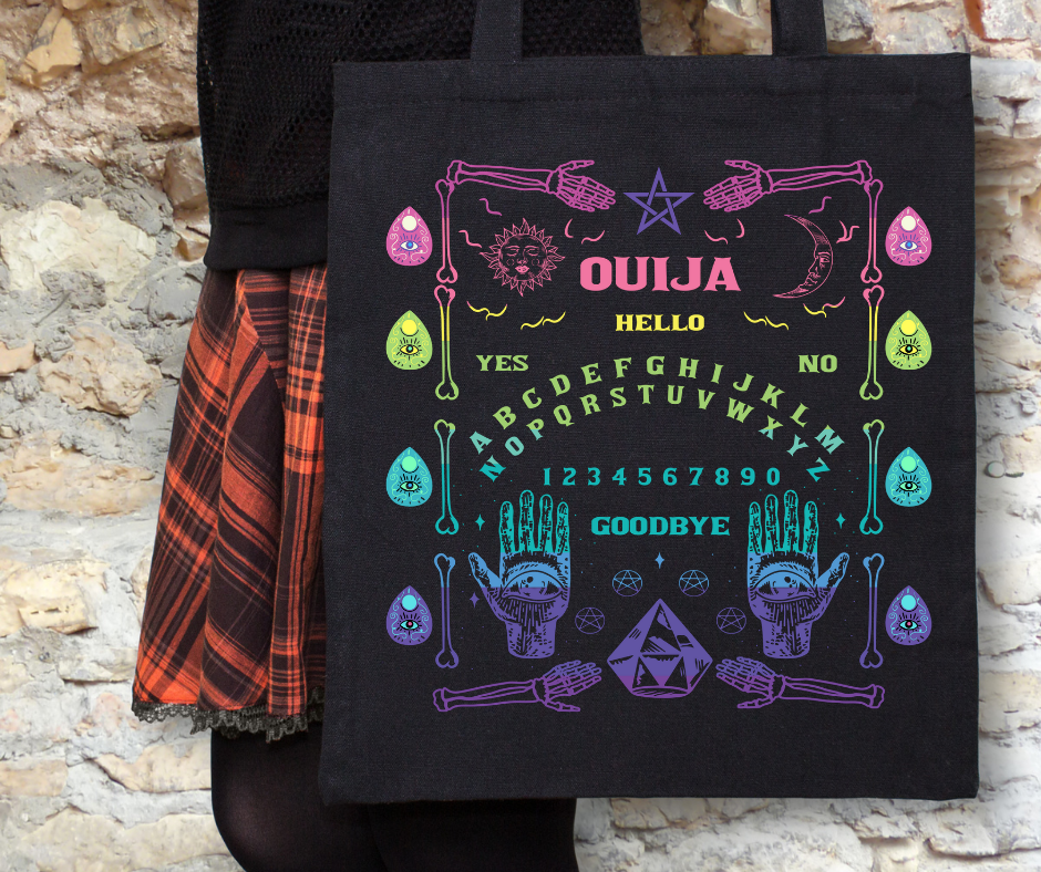 Colorful Ouija Board Black Tote Bag