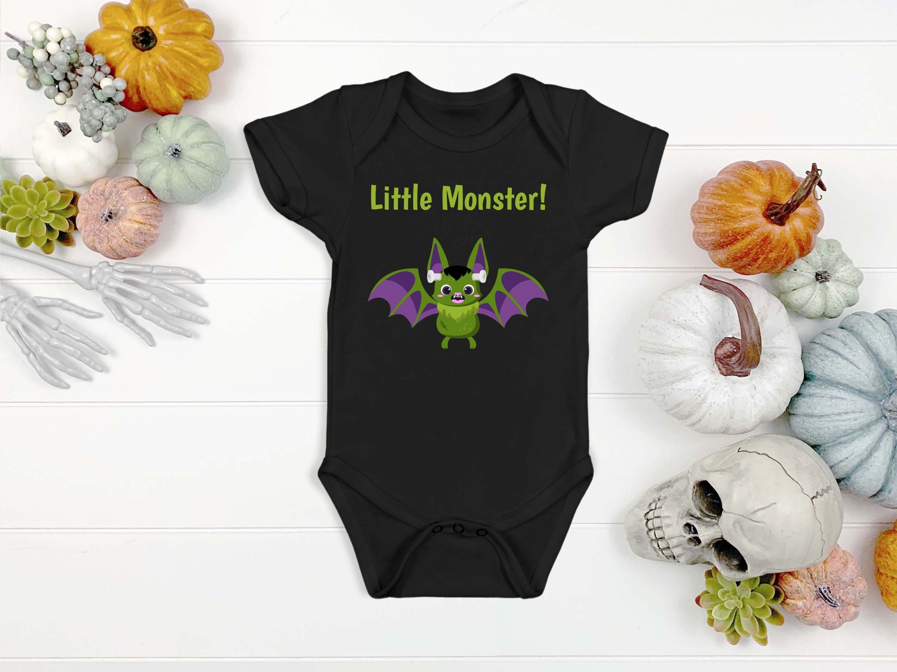 Little Monster! Halloween Baby short sleeve one piece onesie babygrow bodysuit