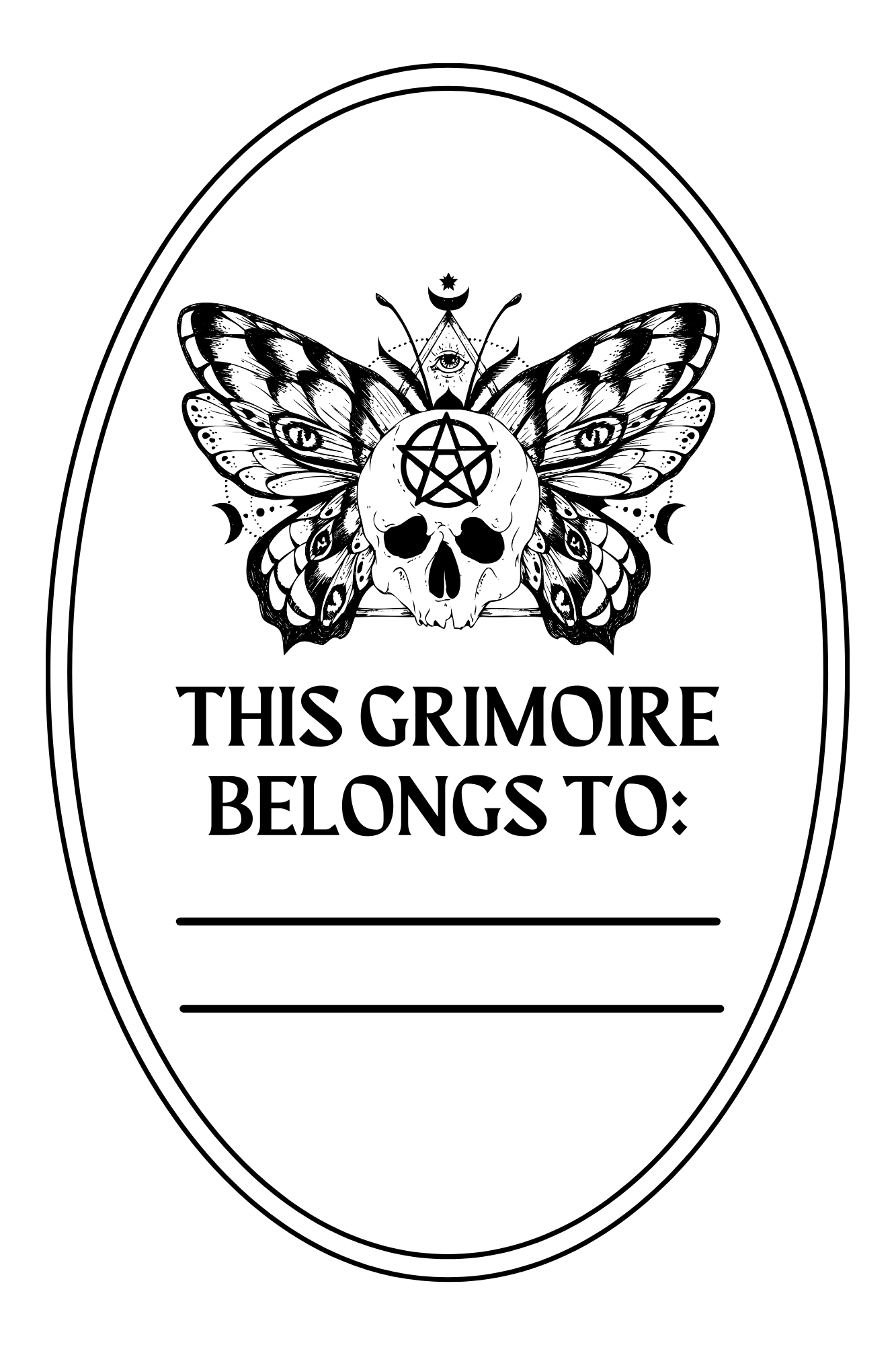 Moth & Skull Grimoire Journal Printable