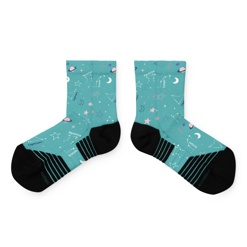 Zodiac Aqua Blue Ankle socks