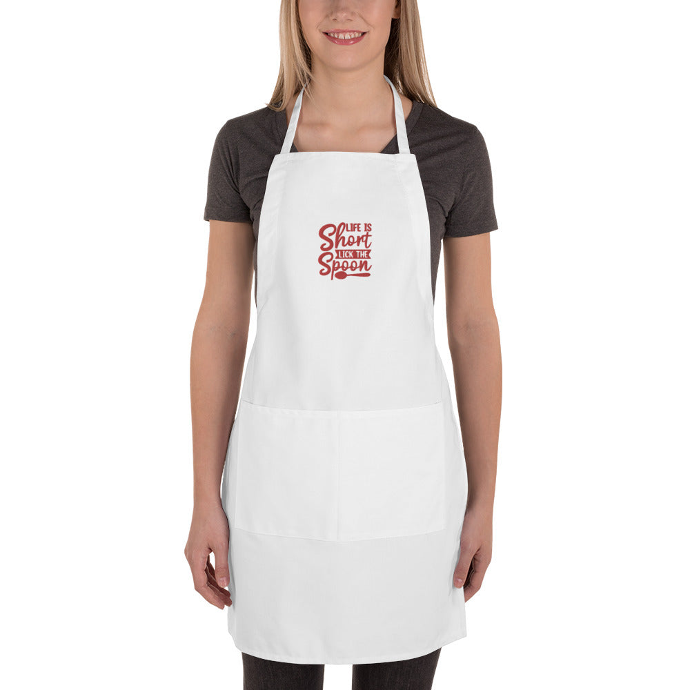 Lick the Spoon Embroidered Apron