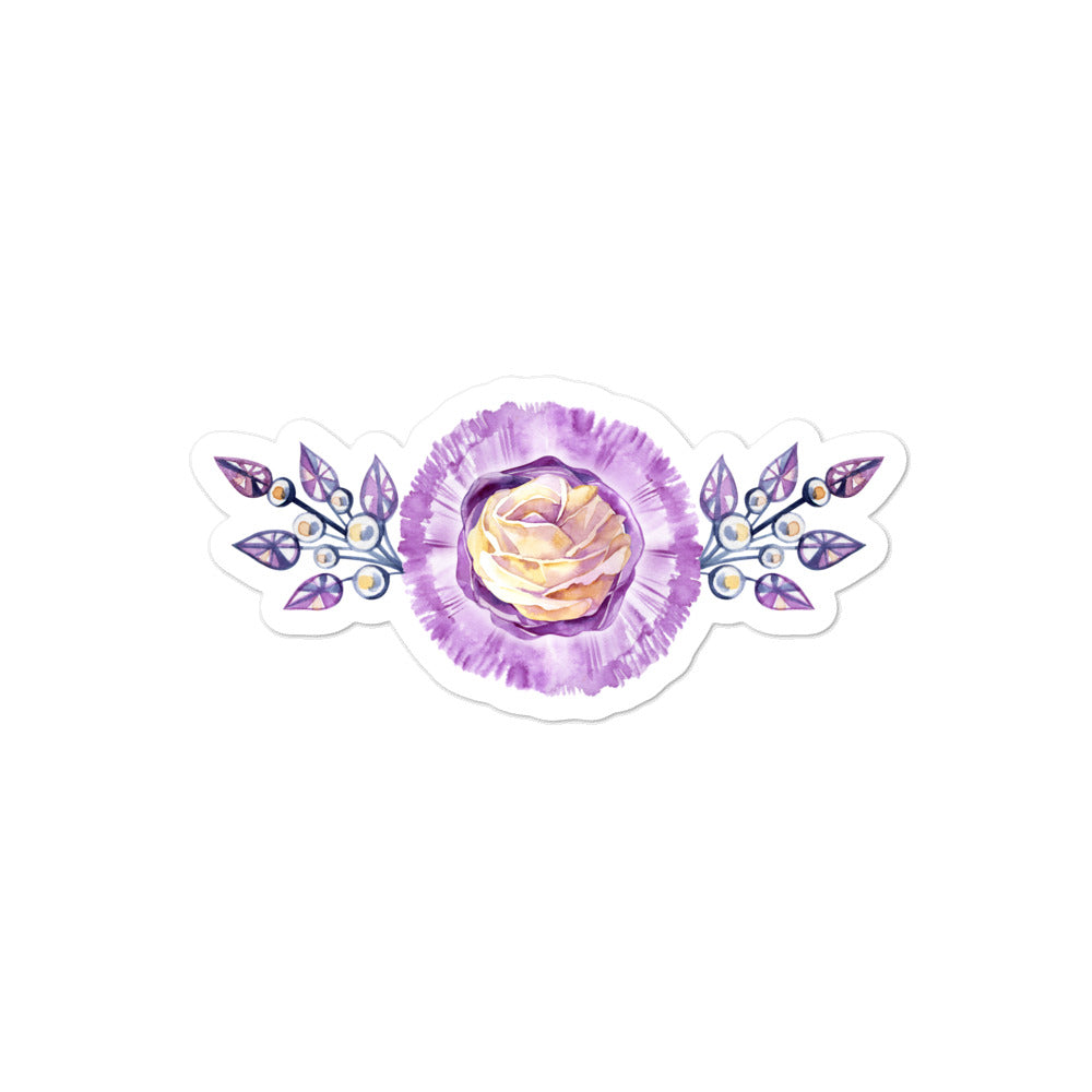 Purple Watercolor Flower Bubble-free stickers