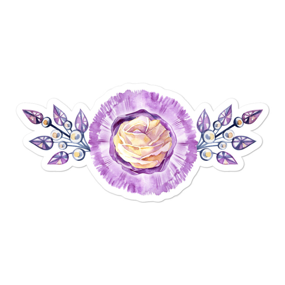 Purple Watercolor Flower Bubble-free stickers