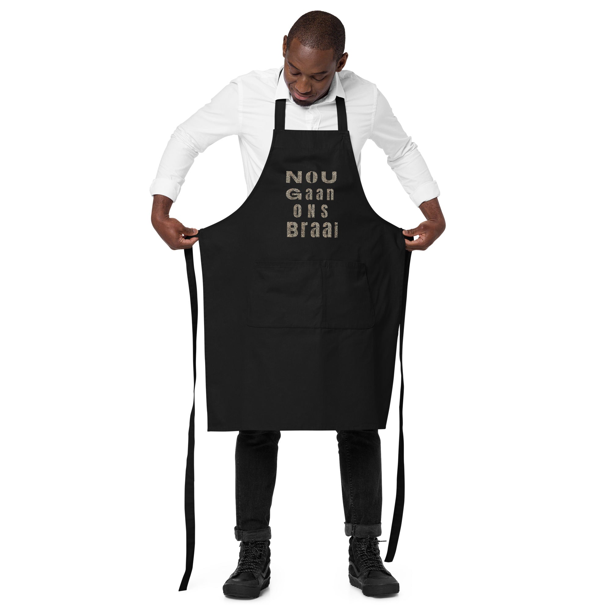 Nou Gaan Ons Braai South Africa Afrikaans Barbeque Grill Organic cotton apron