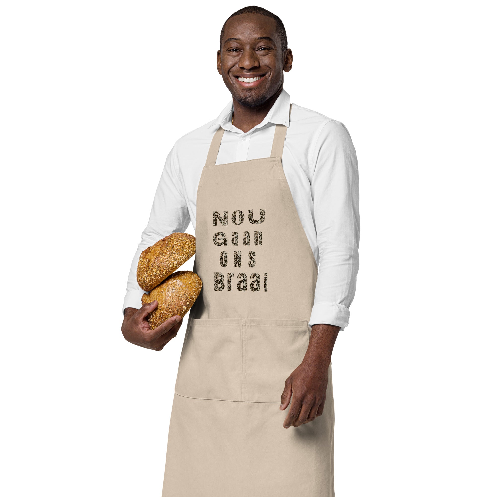 Nou Gaan Ons Braai South Africa Afrikaans Barbeque Grill Organic cotton apron