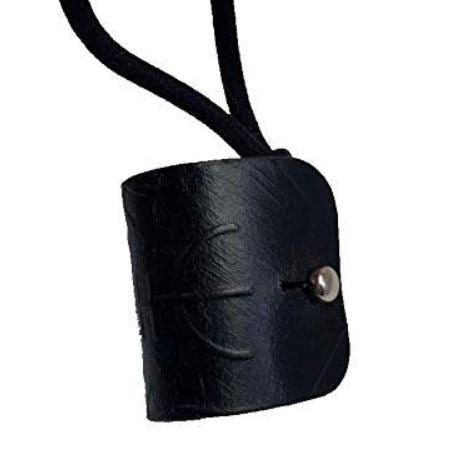 Handmade Black Viking Helm of Awe Leather Hair Tie
