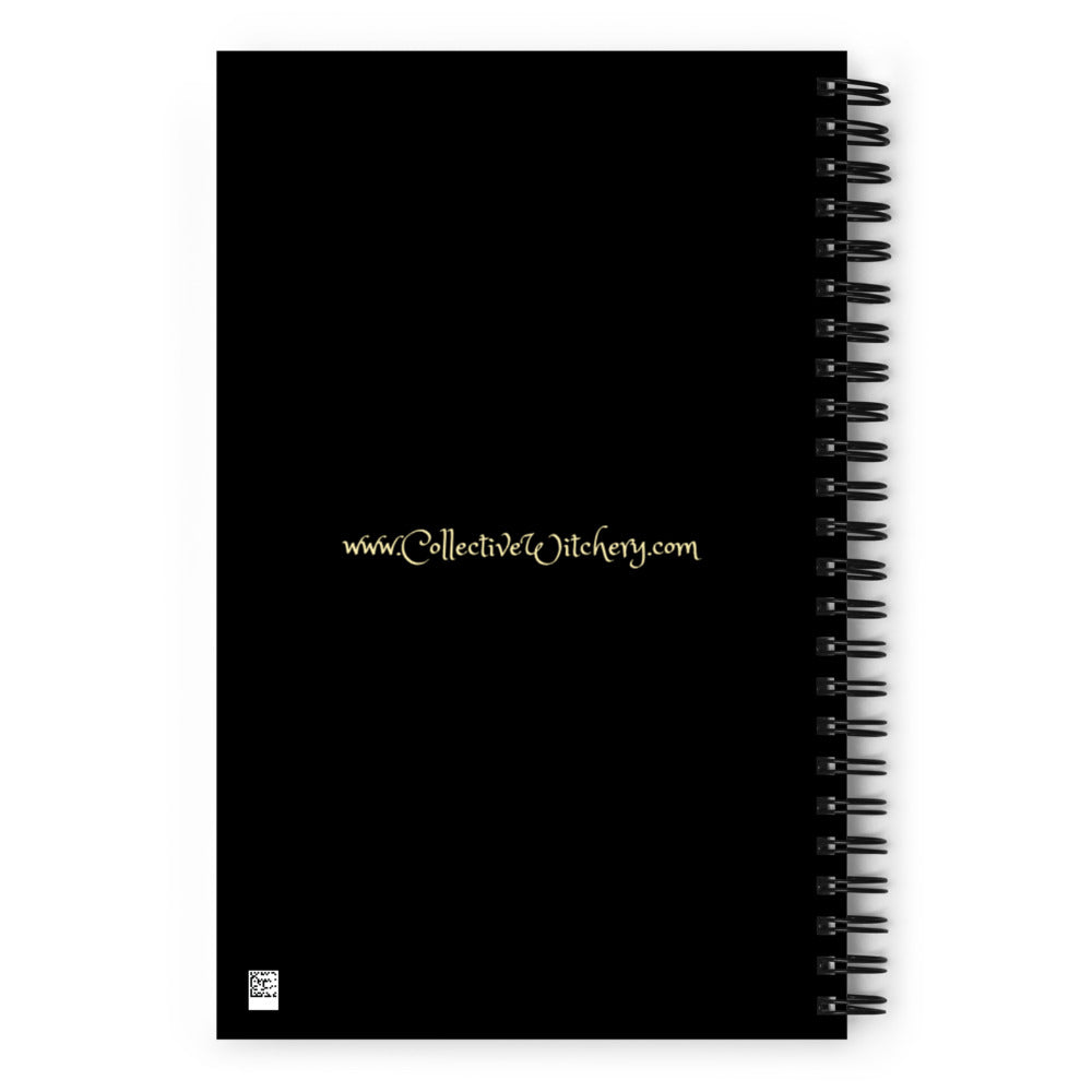 Black Moon and Hands Spiral notebook