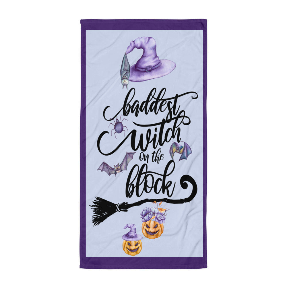 Baddest Witch On The Block Purple Towel