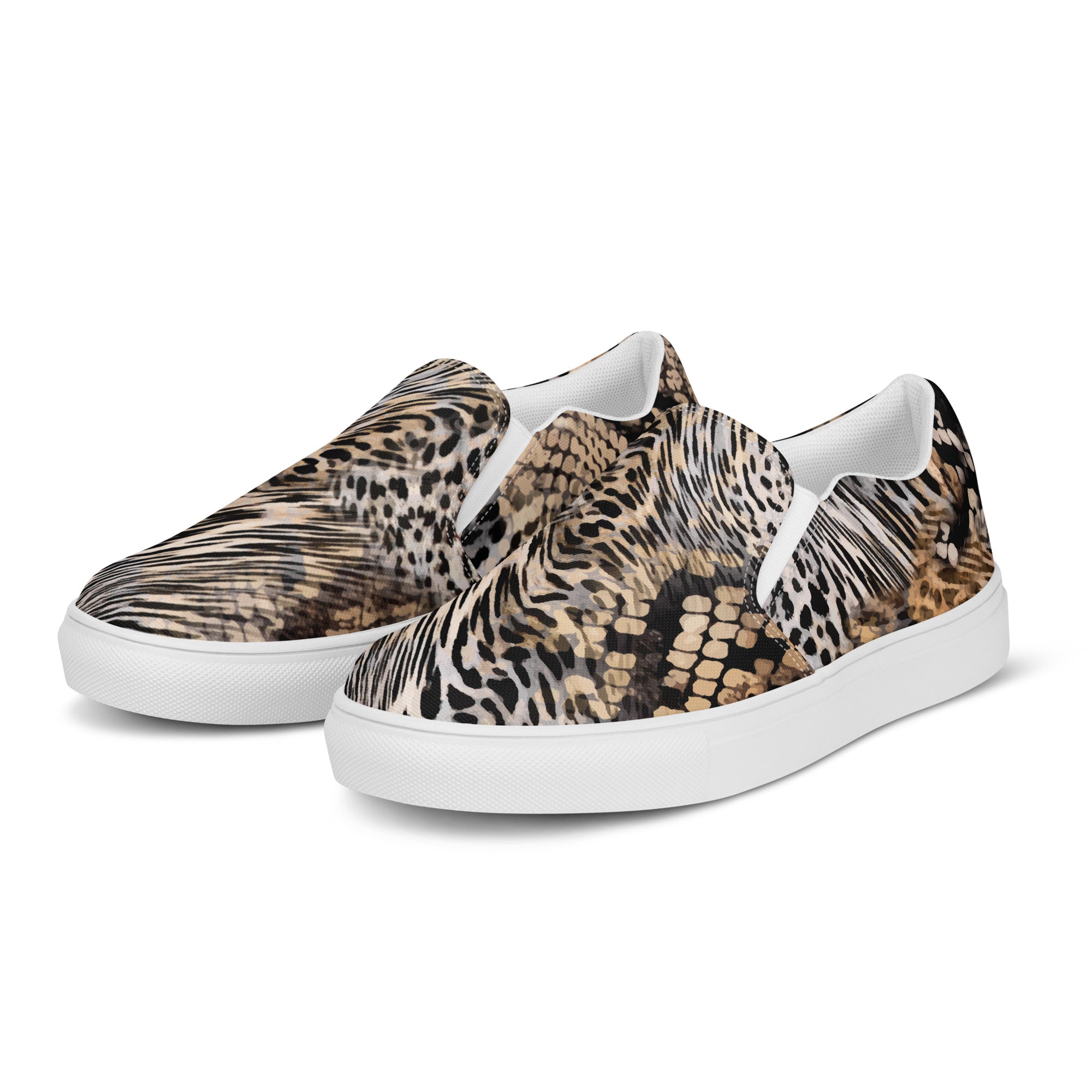Leopard and Snake Skin Women’s slip-on canvas shoes